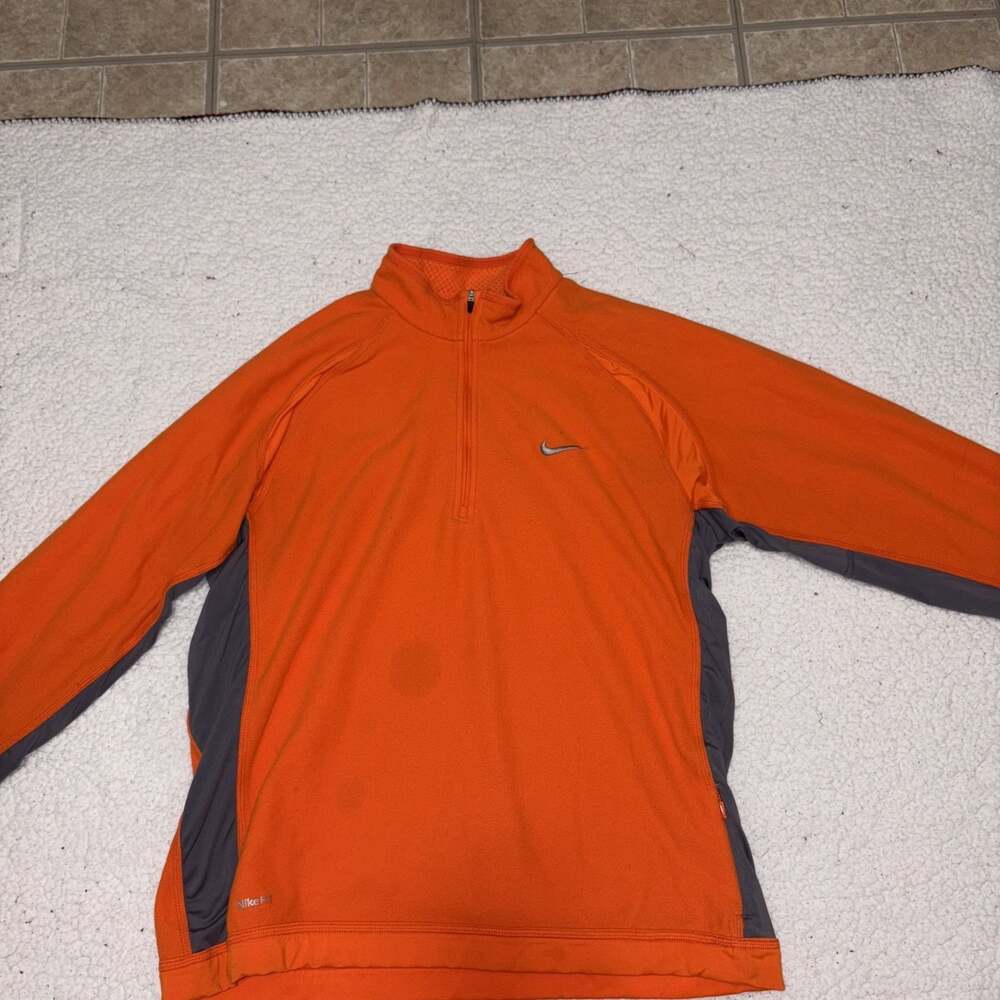 Nike Therma-fit 1/4 Zip Orange Pullover Sweatshirt Mens XL